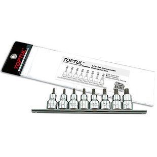 Набір головки з насадкою п'ятигранні з відверненням TOPTUL 1/2" TORX T20-T55 8од. GAAG0806 GAAG0806 фото