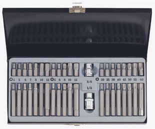 Набір біт 6-гр. Torx, Spline 42 од. (металевий кейс) 3/8" та 1/2", Force 4421 4421 F фото