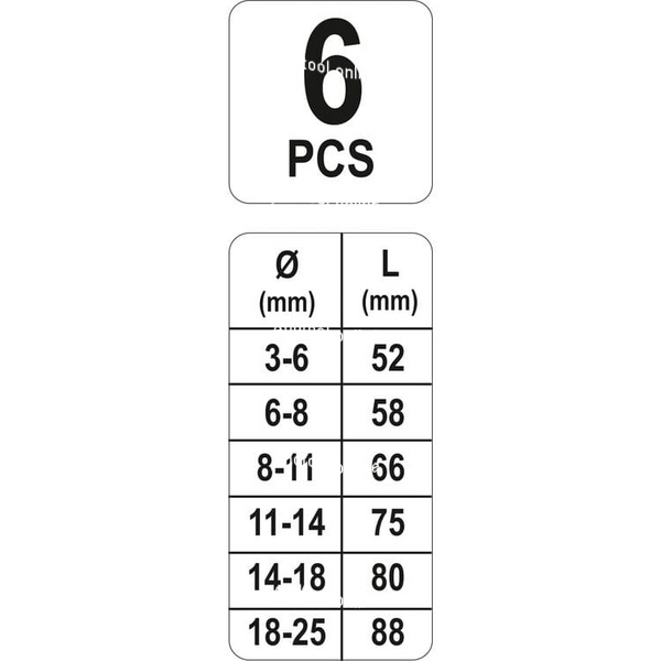 Набор экстракторов &Oslash; 3-14 мм 6 шт. YATO YT-0590 YT-0590 фото